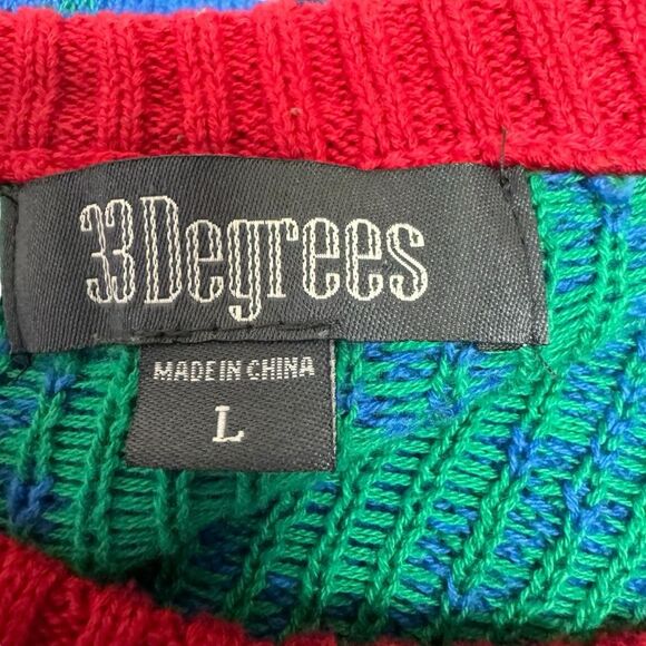 33 Degrees Blue Holiday Sloth Christmas Tree Ugly Christmas Sweater Size L - Picture 5 of 9